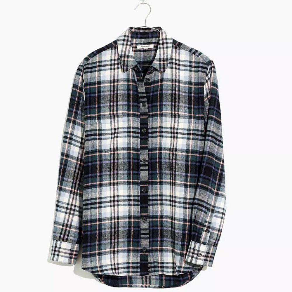 Madewell Sunday Flannel in Cronston Plaid sz M
